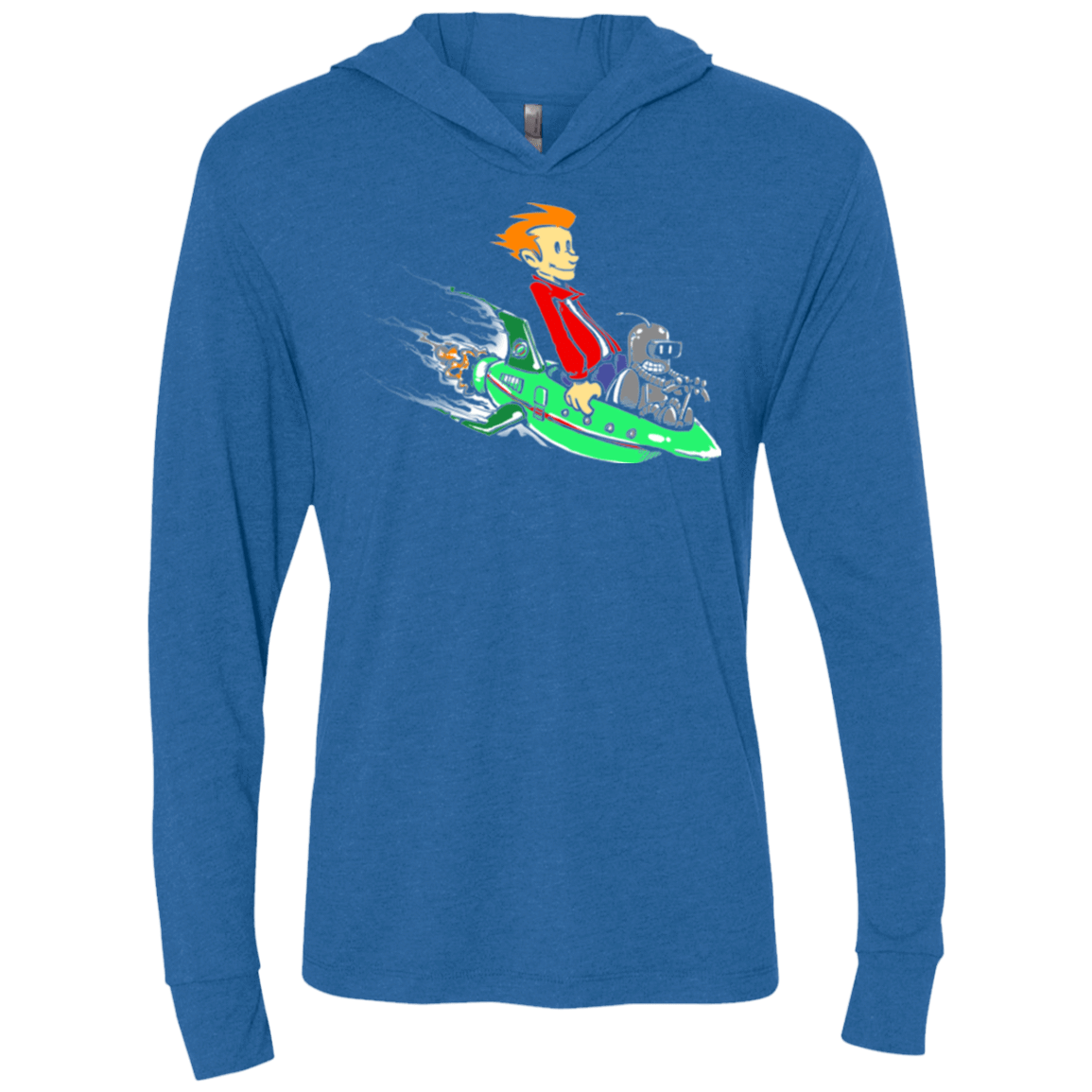 T-Shirts Vintage Royal / X-Small Bender and Fry Triblend Long Sleeve Hoodie Tee