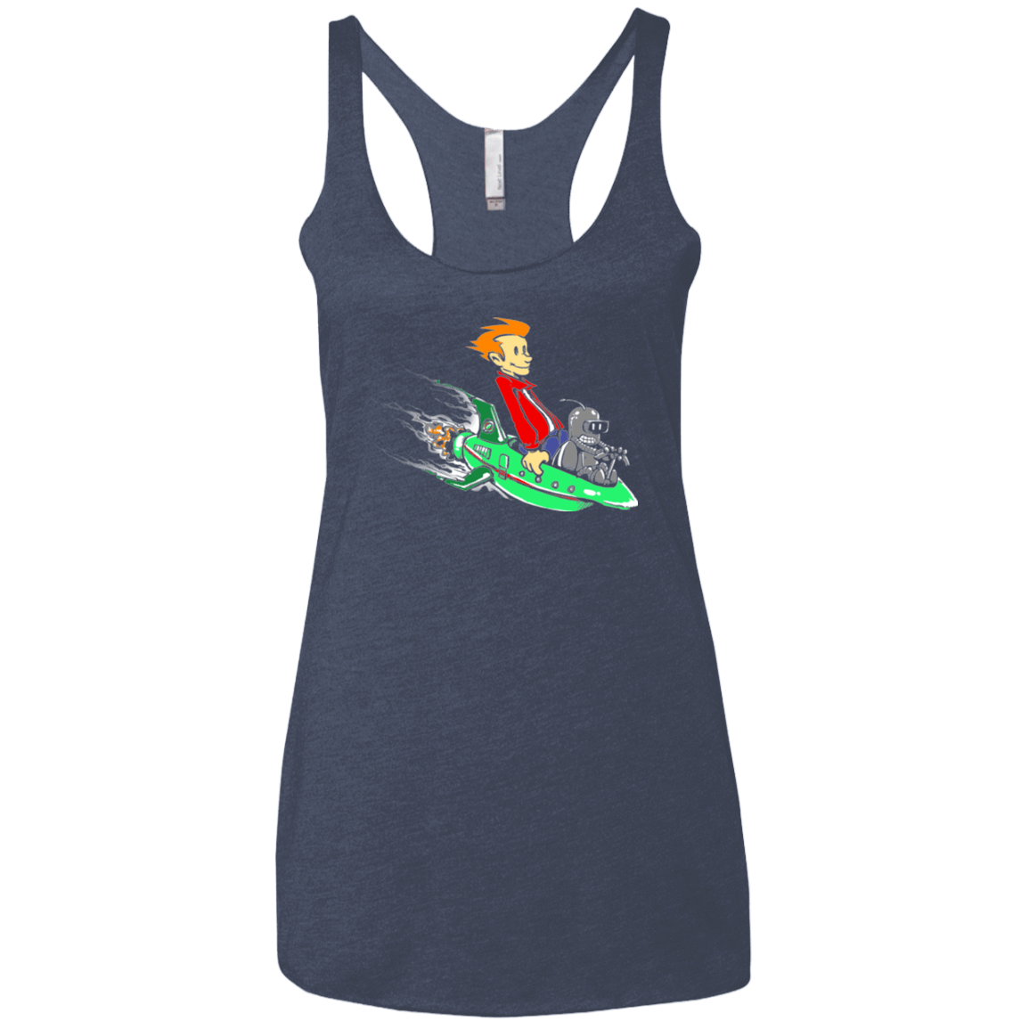 T-Shirts Vintage Navy / X-Small Bender and Fry Women's Triblend Racerback Tank
