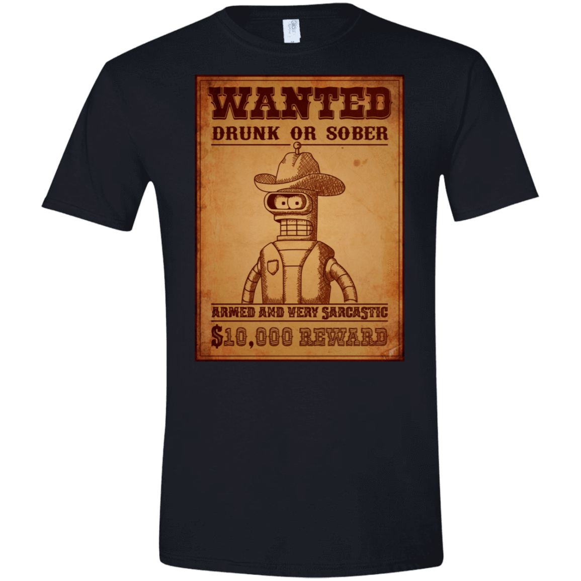 T-Shirts Black / X-Small Bender Wanted Men's Semi-Fitted Softstyle