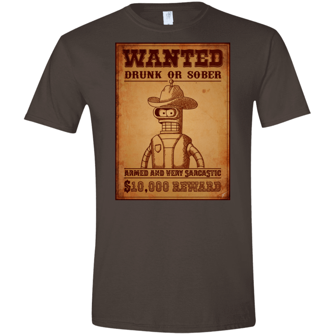 T-Shirts Dark Chocolate / S Bender Wanted Men's Semi-Fitted Softstyle