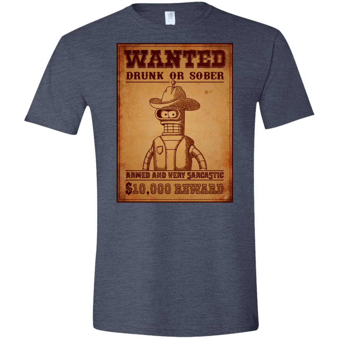 T-Shirts Heather Navy / S Bender Wanted Men's Semi-Fitted Softstyle