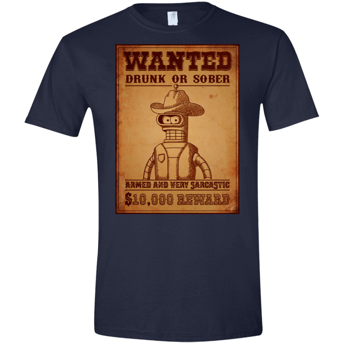 T-Shirts Navy / X-Small Bender Wanted Men's Semi-Fitted Softstyle