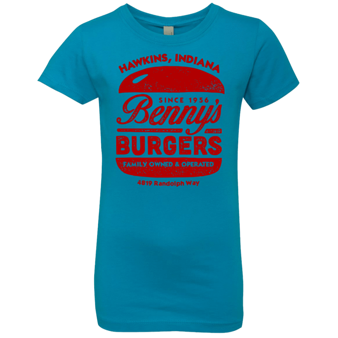 T-Shirts Turquoise / YXS Benny's Burgers Girls Premium T-Shirt
