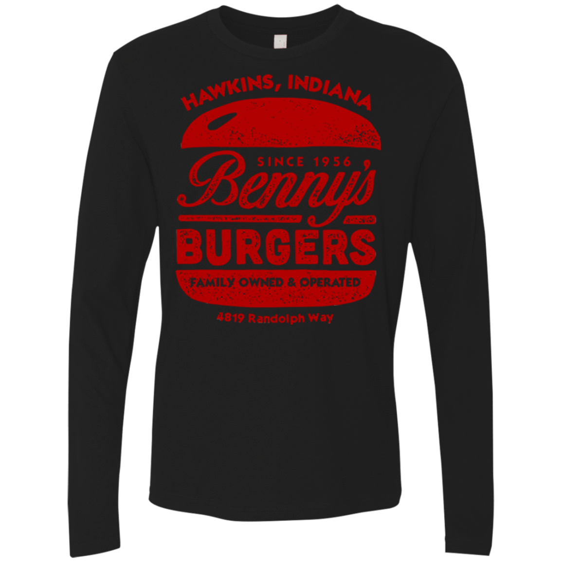 T-Shirts Black / Small Benny's Burgers Men's Premium Long Sleeve