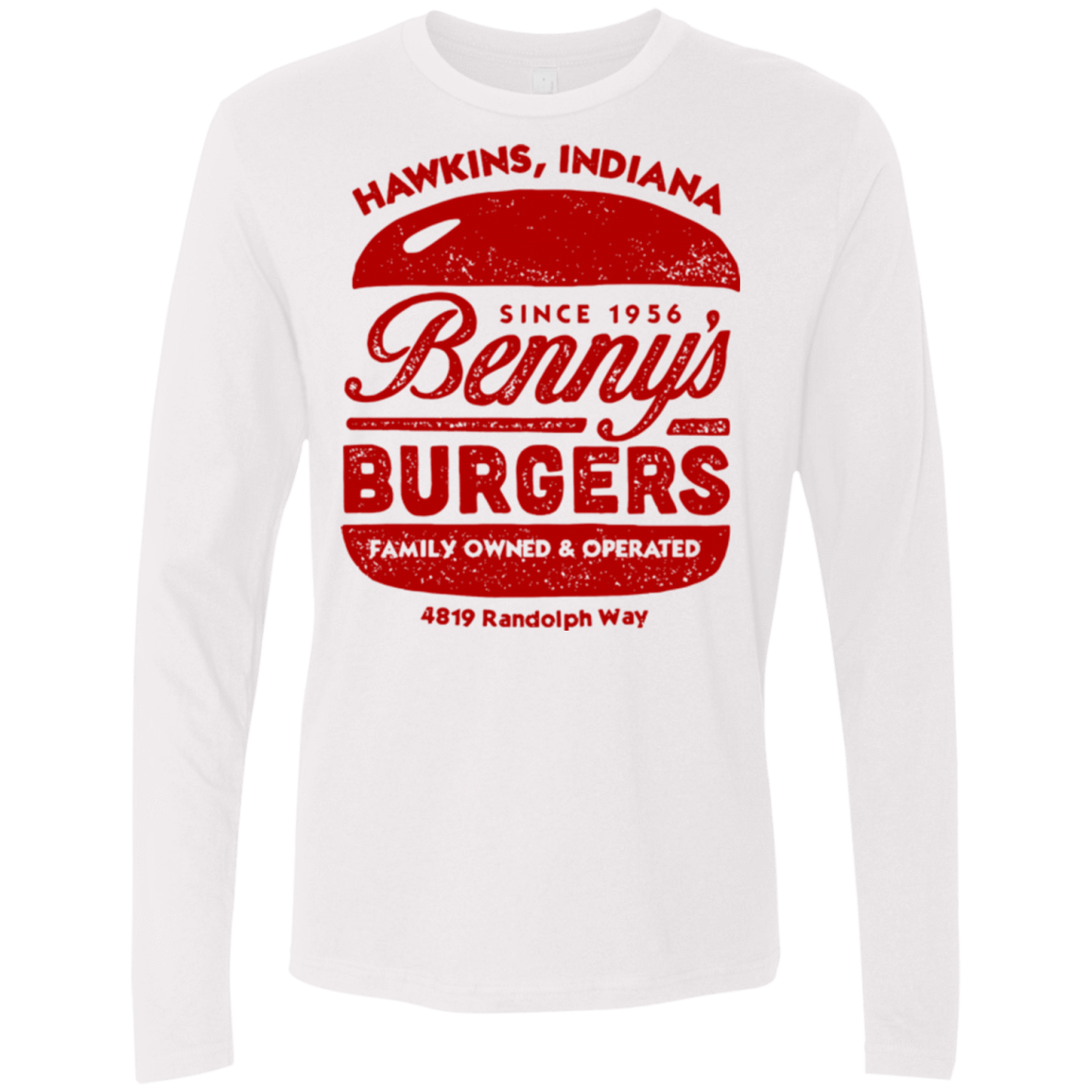T-Shirts White / Small Benny's Burgers Men's Premium Long Sleeve