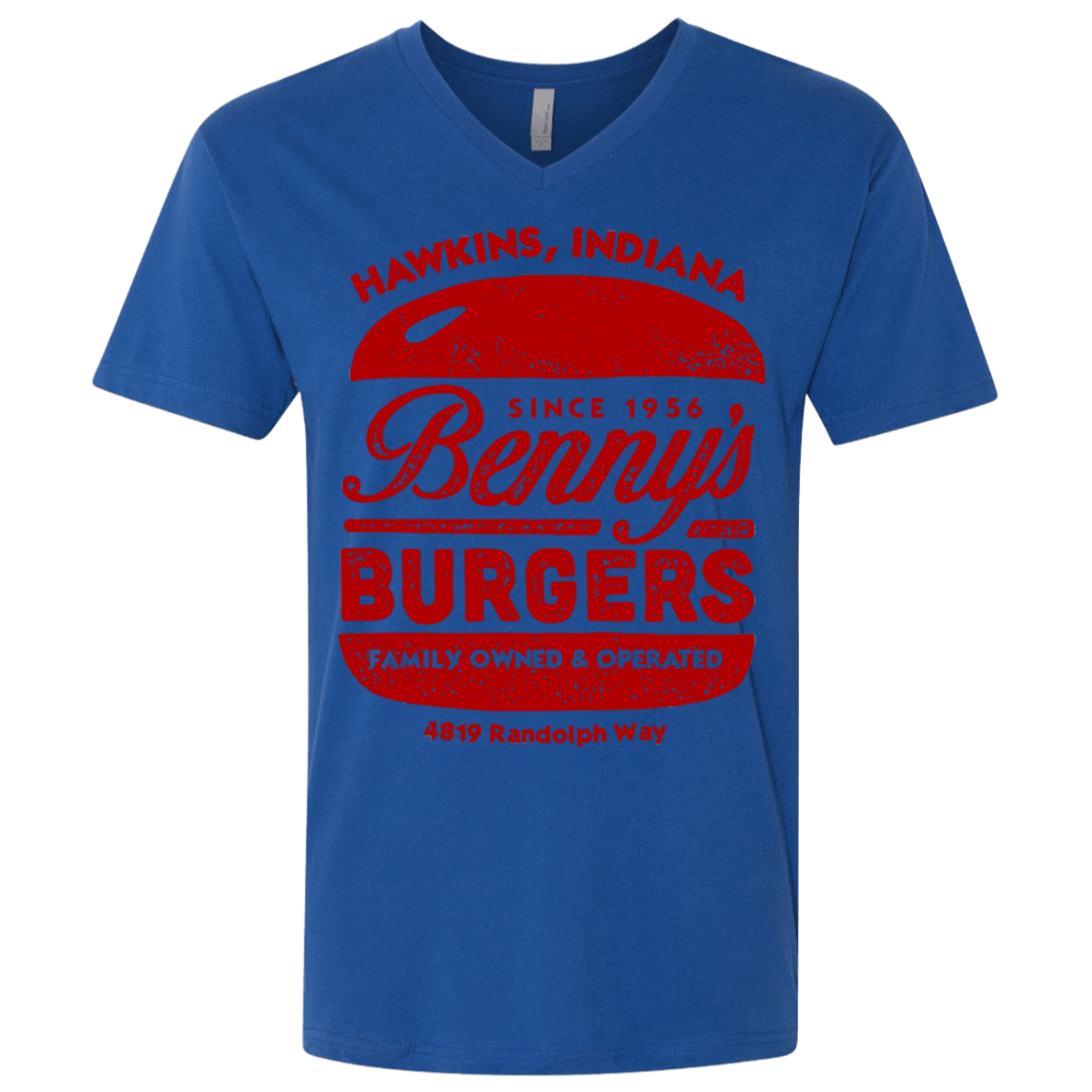 T-Shirts Royal / X-Small Benny's Burgers Men's Premium V-Neck