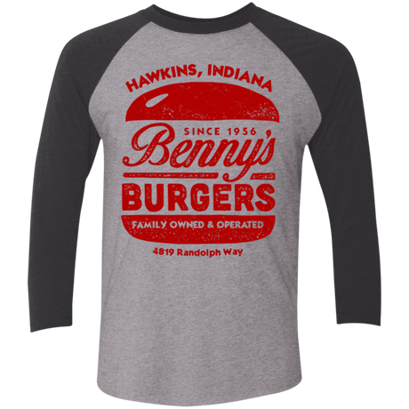 T-Shirts Premium Heather/ Vintage Black / X-Small Benny's Burgers Triblend 3/4 Sleeve
