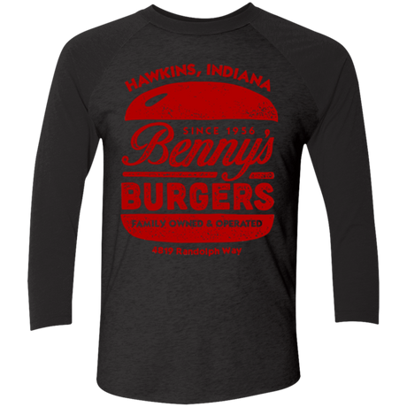 T-Shirts Vintage Black/Vintage Black / X-Small Benny's Burgers Triblend 3/4 Sleeve