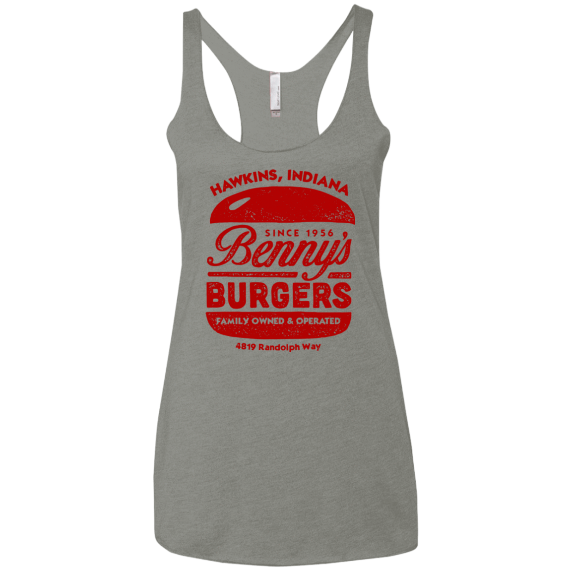 T-Shirts Venetian Grey / X-Small Benny's Burgers Women's Triblend Racerback Tank