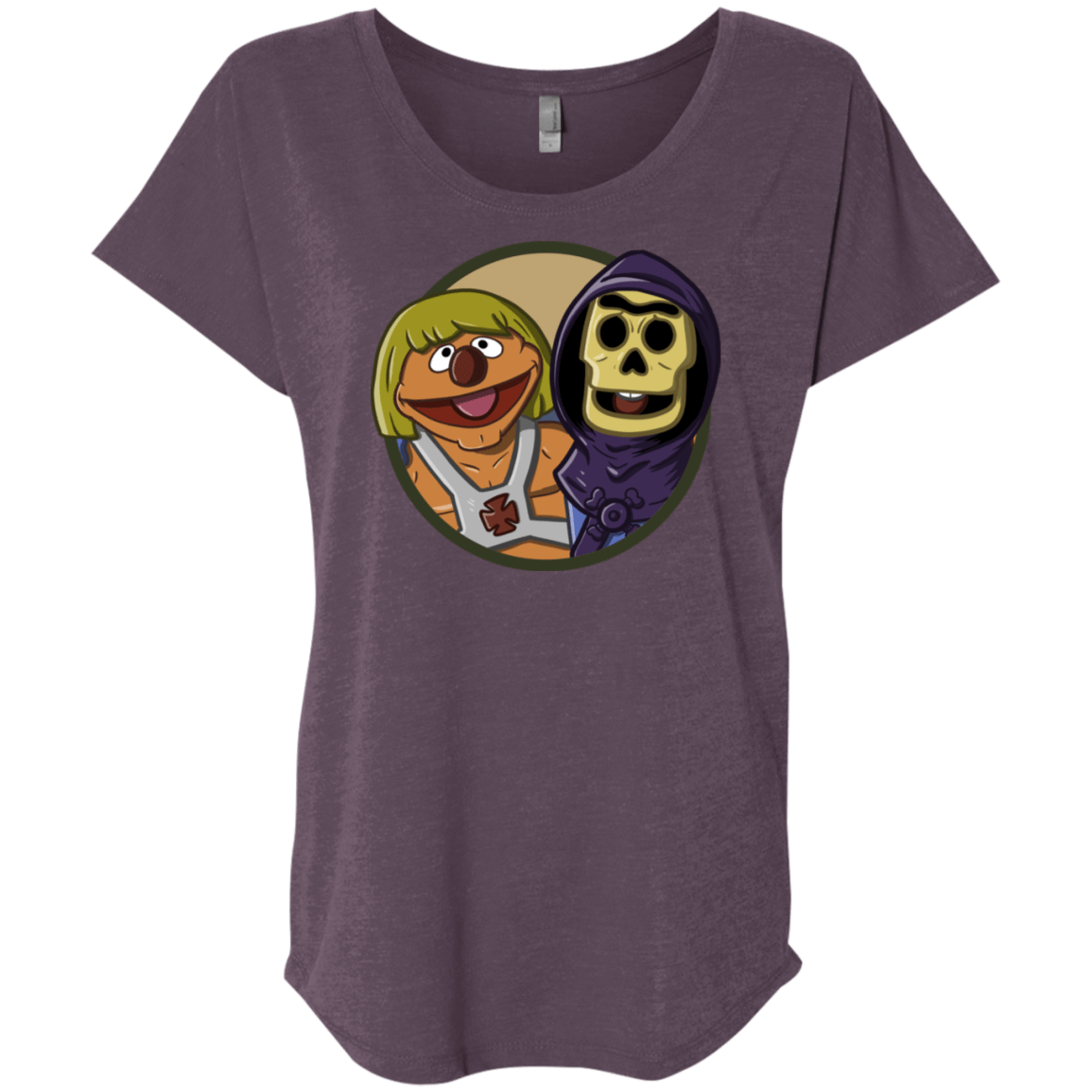 T-Shirts Vintage Purple / X-Small Bert and Ernie Triblend Dolman Sleeve