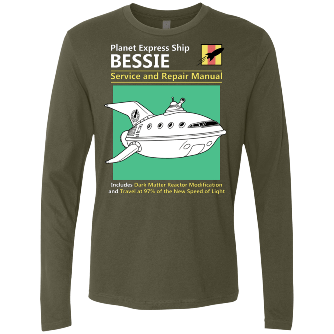 T-Shirts Military Green / Small Bessie Service and Repair Manual Men's Premium Long Sleeve