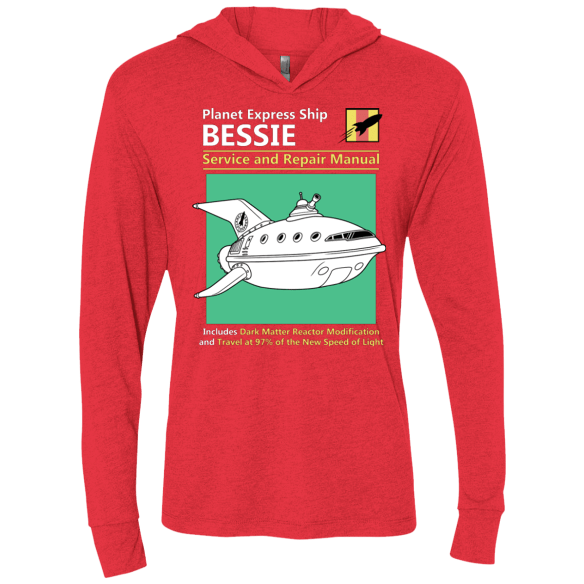 T-Shirts Vintage Red / X-Small Bessie Service and Repair Manual Triblend Long Sleeve Hoodie Tee