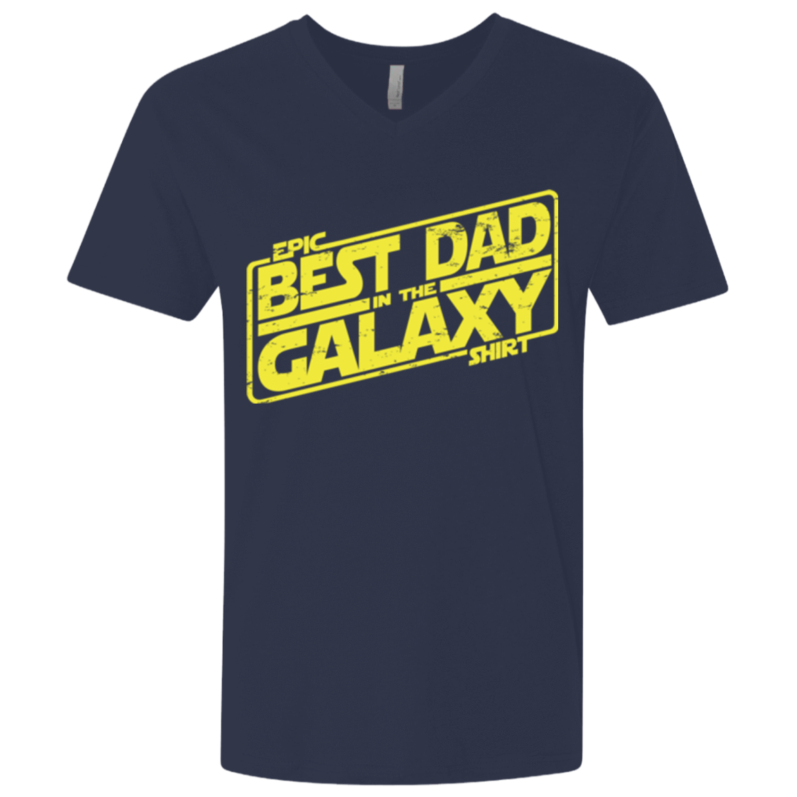 T-Shirts Midnight Navy / X-Small Best Dad in the Galaxy Men's Premium V-Neck