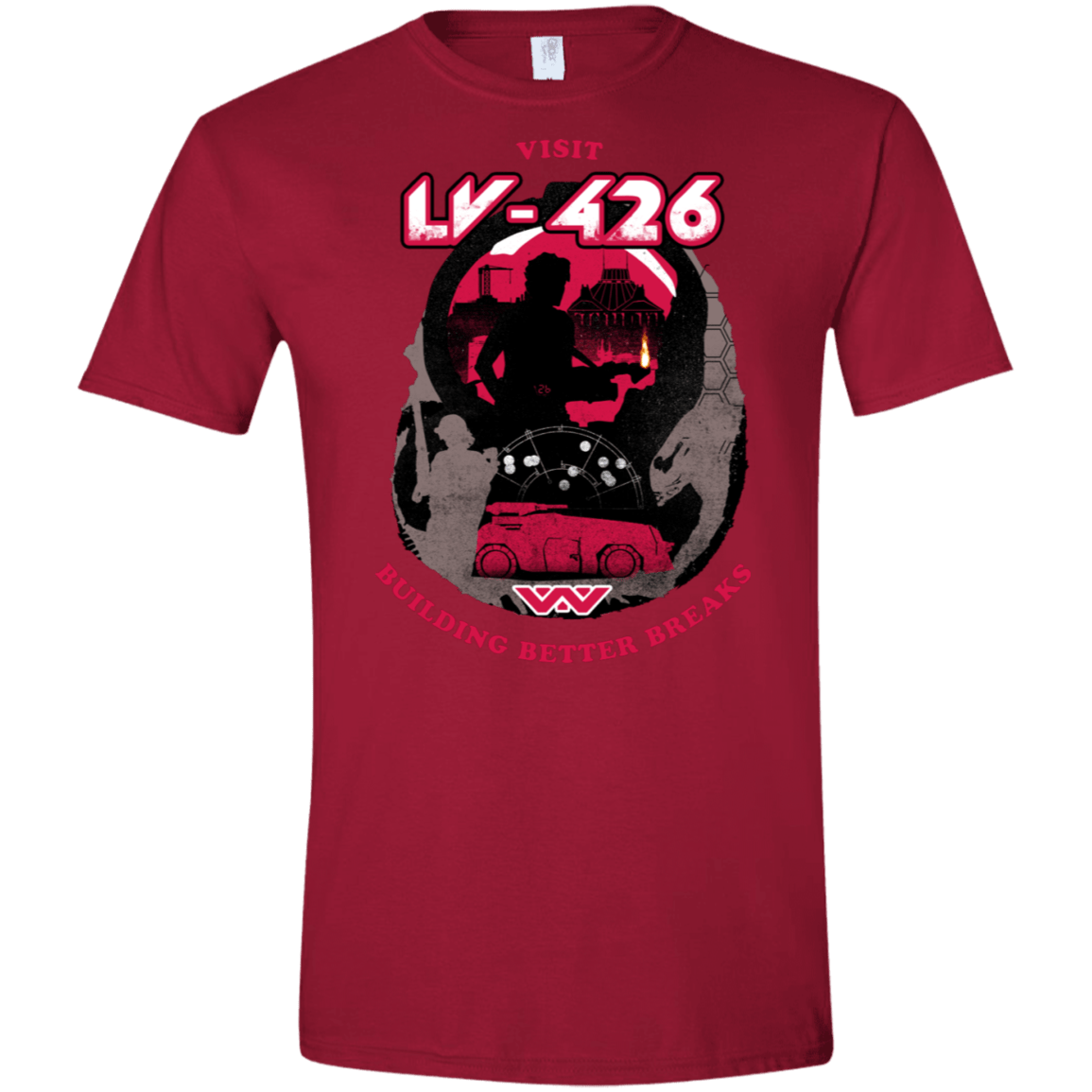 T-Shirts Cardinal Red / S Better Worlds Men's Semi-Fitted Softstyle