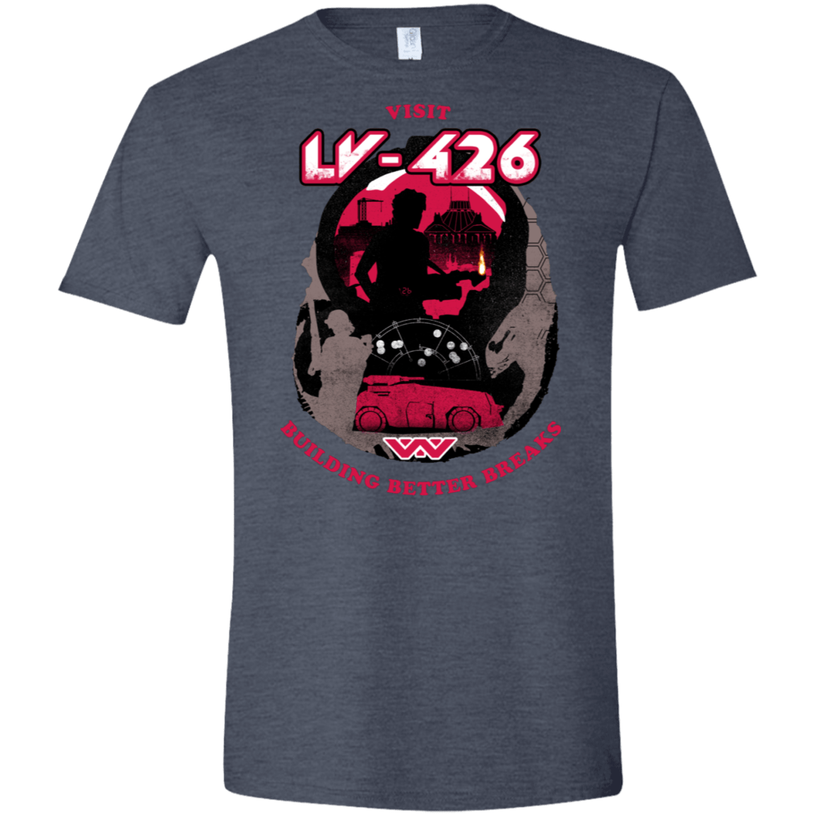 T-Shirts Heather Navy / S Better Worlds Men's Semi-Fitted Softstyle