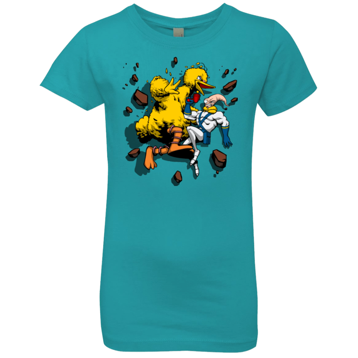 T-Shirts Tahiti Blue / YXS Big Bird and Worm Girls Premium T-Shirt