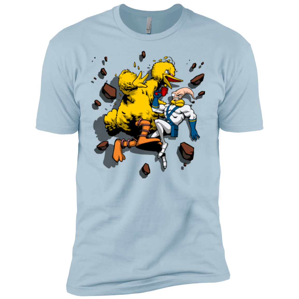 T-Shirts Light Blue / X-Small Big Bird and Worm Men's Premium T-Shirt