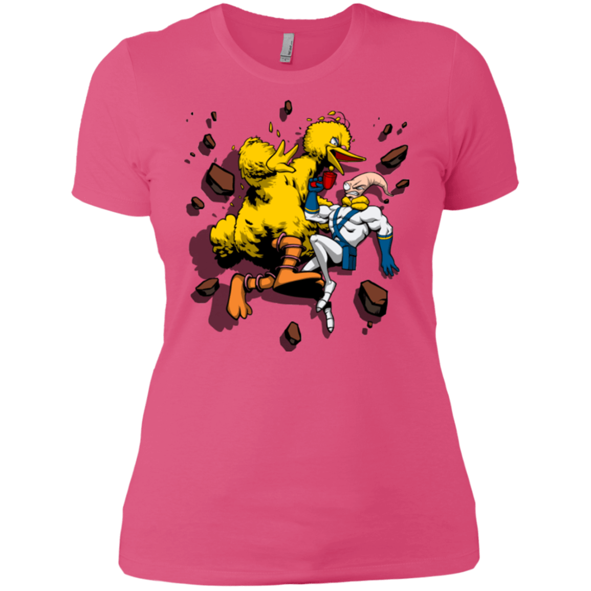 T-Shirts Hot Pink / X-Small Big Bird and Worm Women's Premium T-Shirt