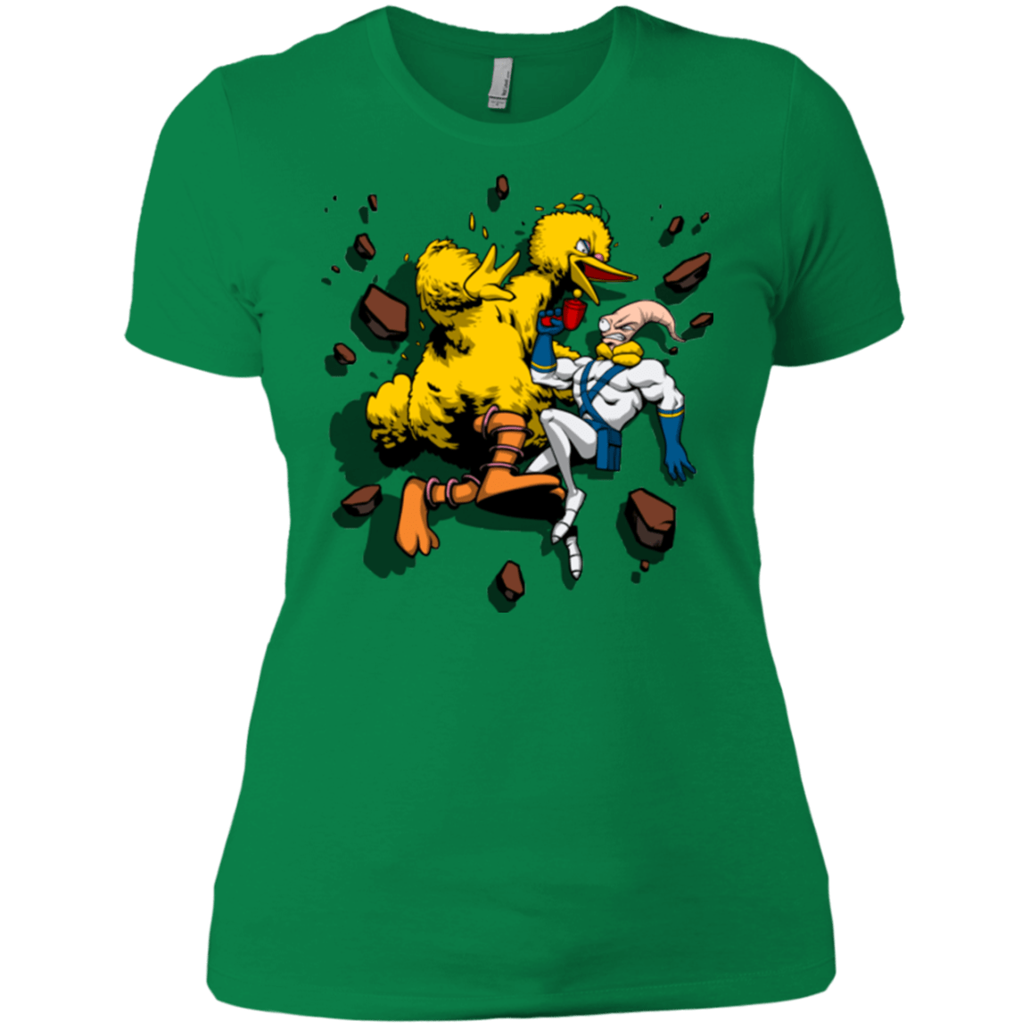 T-Shirts Kelly Green / X-Small Big Bird and Worm Women's Premium T-Shirt