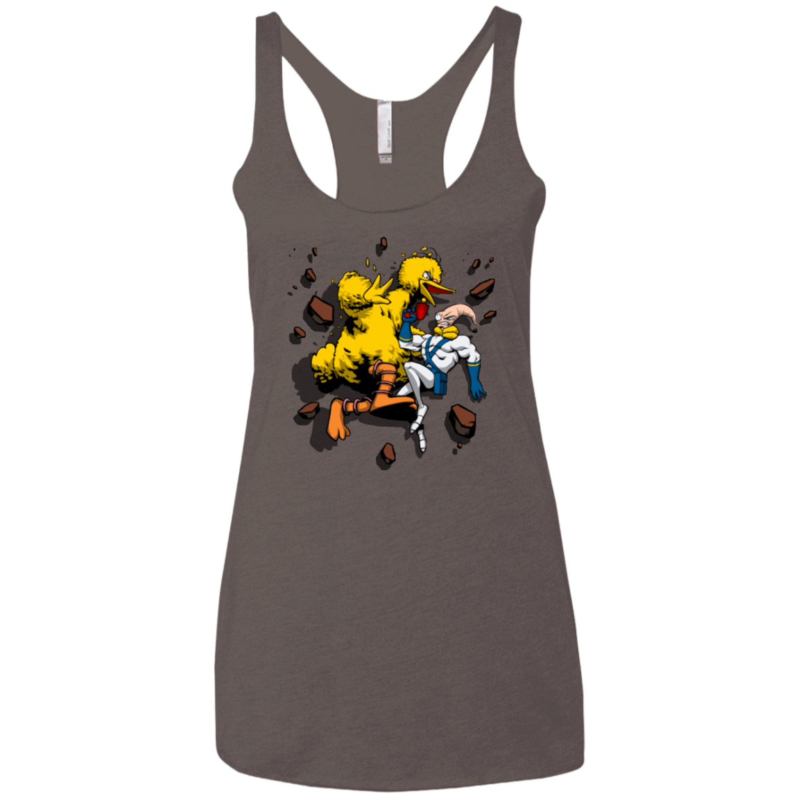 T-Shirts Macchiato / X-Small Big Bird and Worm Women's Triblend Racerback Tank