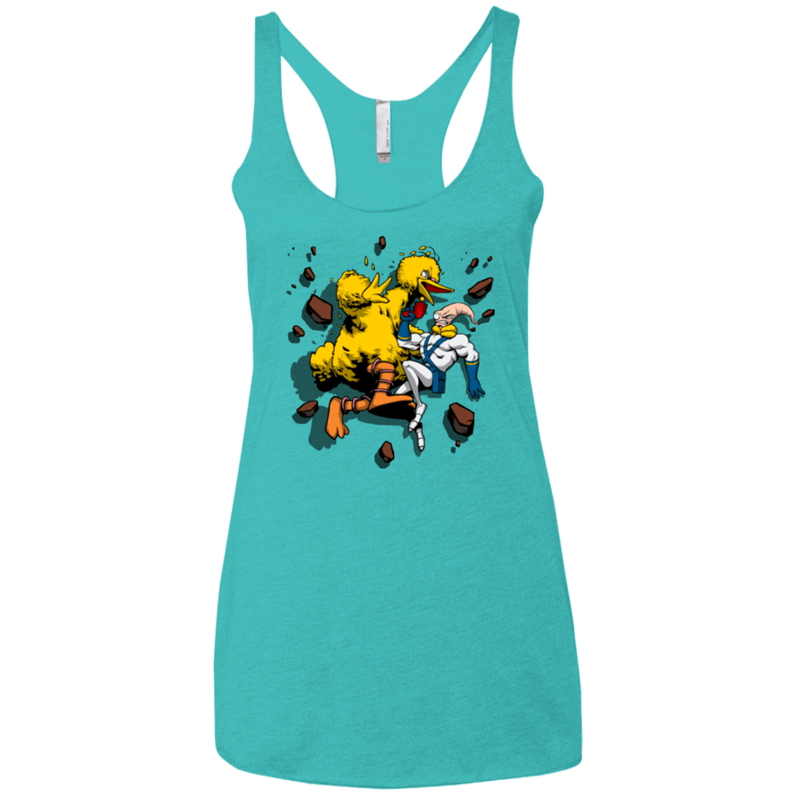 T-Shirts Tahiti Blue / X-Small Big Bird and Worm Women's Triblend Racerback Tank