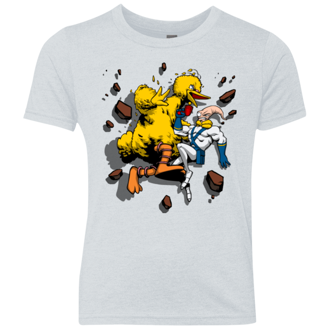 T-Shirts Heather White / YXS Big Bird and Worm Youth Triblend T-Shirt