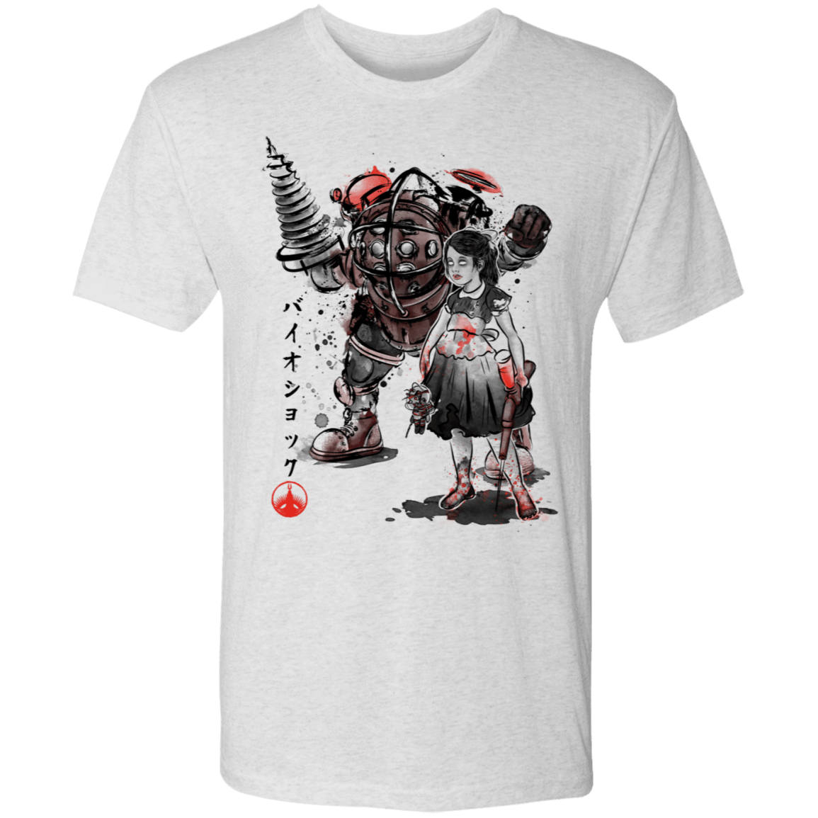 T-Shirts Heather White / S Big Daddy and Little Sister sumi-e Men's Triblend T-Shirt