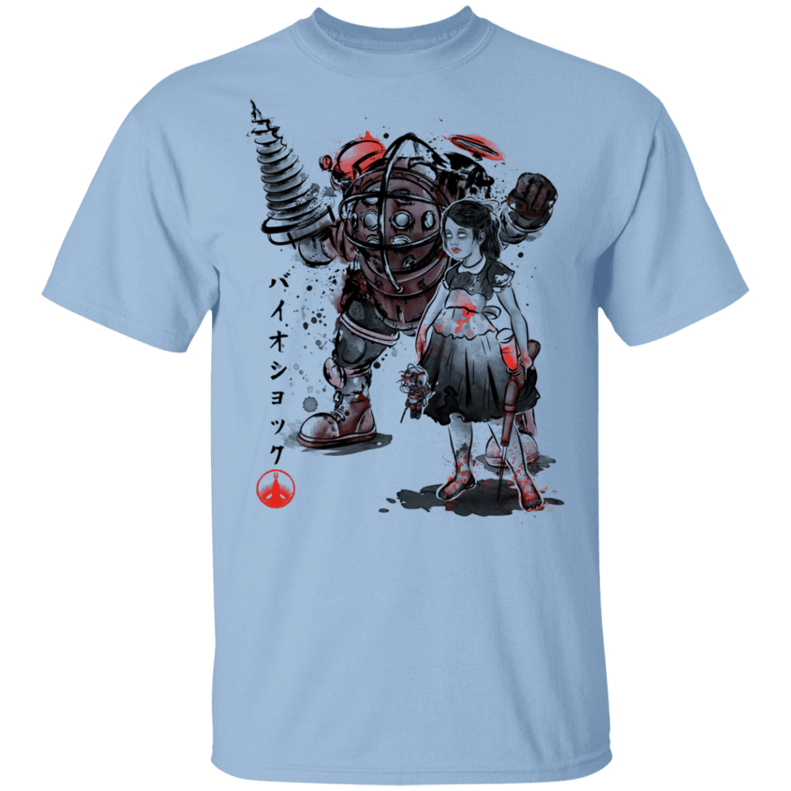 T-Shirts Light Blue / S Big Daddy and Little Sister sumi-e T-Shirt