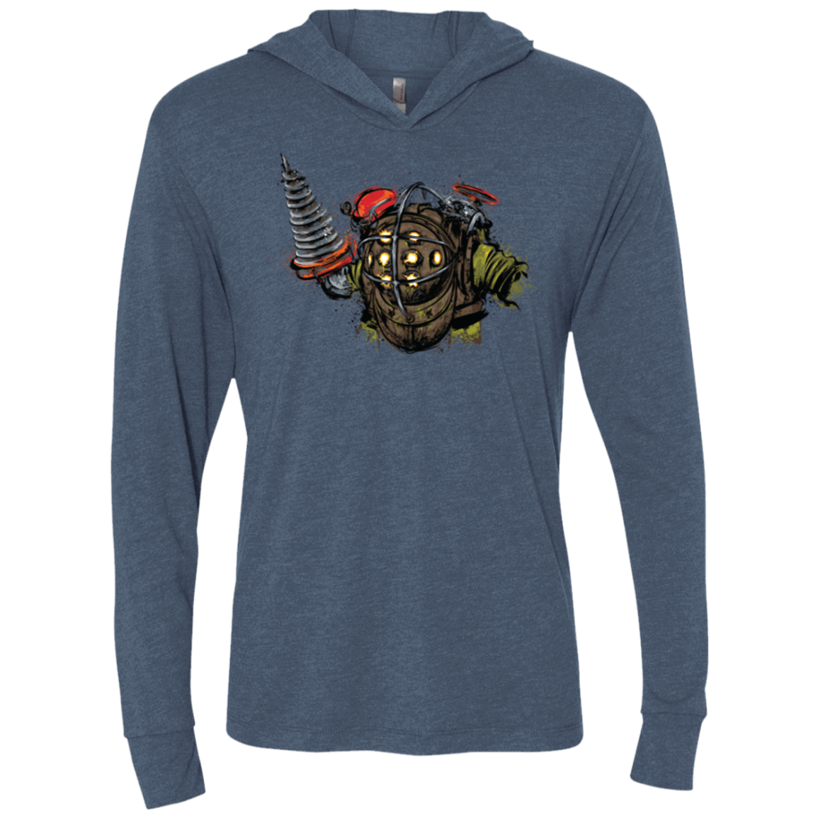 T-Shirts Indigo / X-Small Big Daddy Triblend Long Sleeve Hoodie Tee