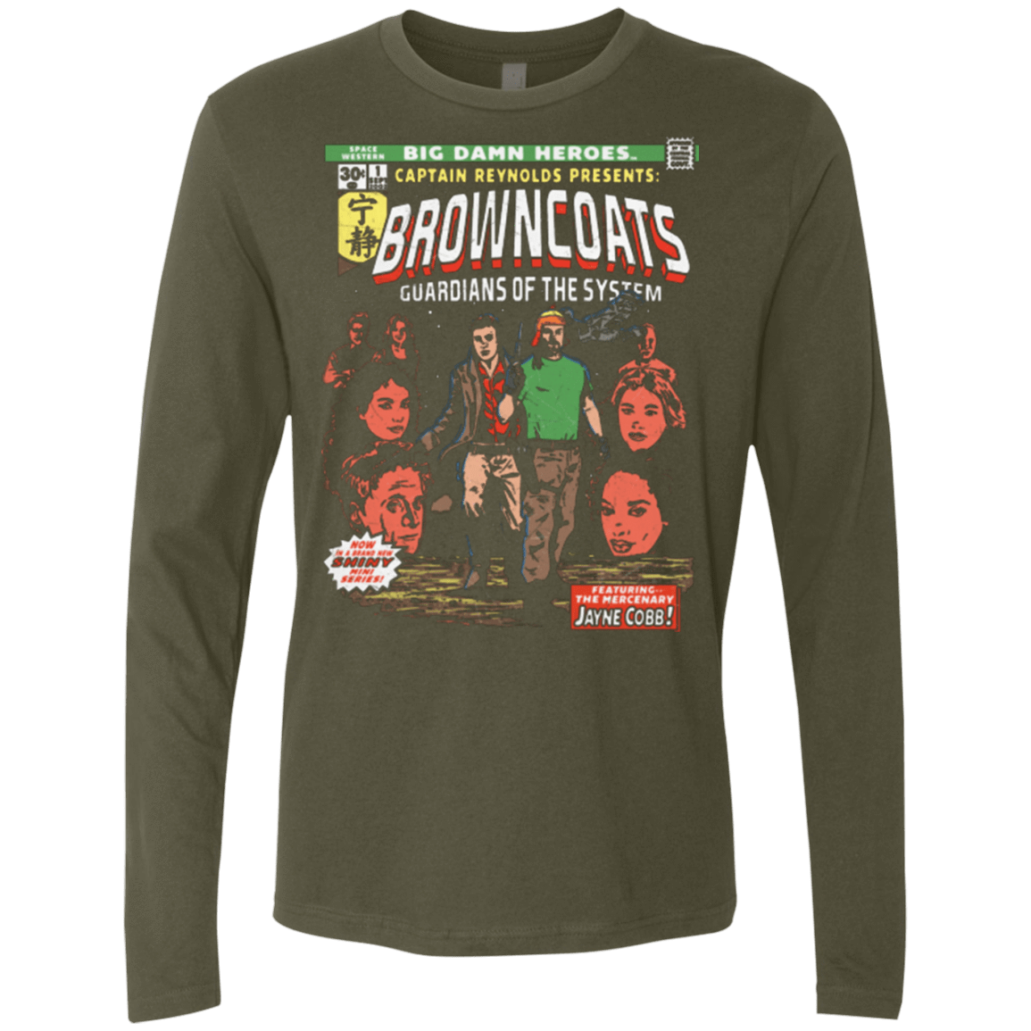 T-Shirts Military Green / Small Big Damn Heroes Men's Premium Long Sleeve