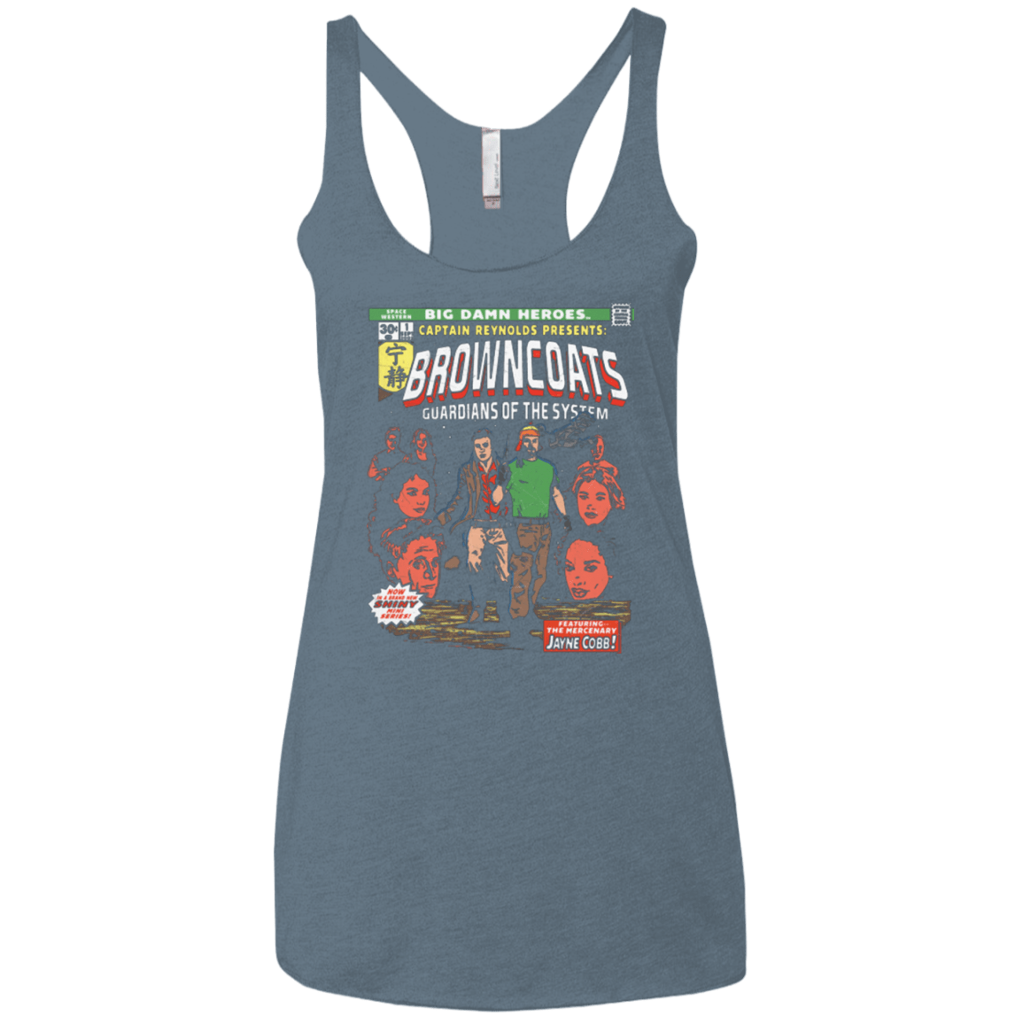 T-Shirts Indigo / X-Small Big Damn Heroes Women's Triblend Racerback Tank