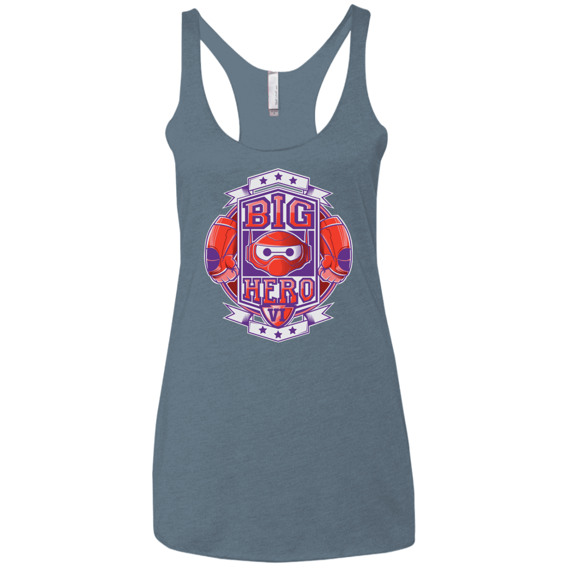 T-Shirts Indigo / X-Small BIG HERO VI BOXING Women's Triblend Racerback Tank