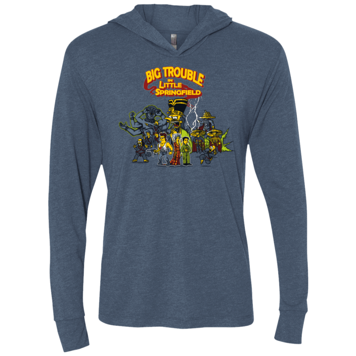 T-Shirts Indigo / X-Small Big Trouble Triblend Long Sleeve Hoodie Tee