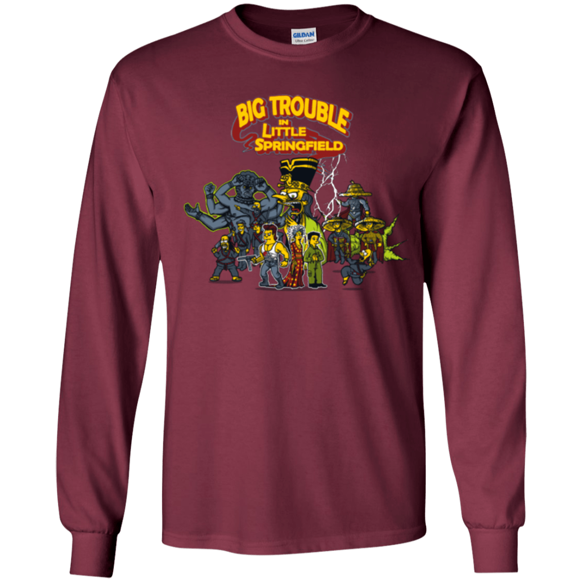 T-Shirts Maroon / YS Big Trouble Youth Long Sleeve T-Shirt