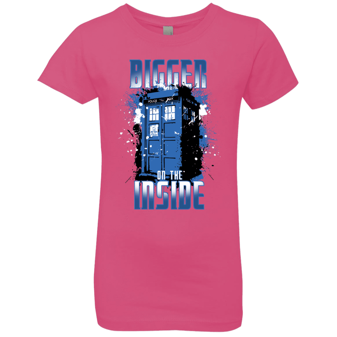 T-Shirts Hot Pink / YXS Bigger on the Inside Girls Premium T-Shirt