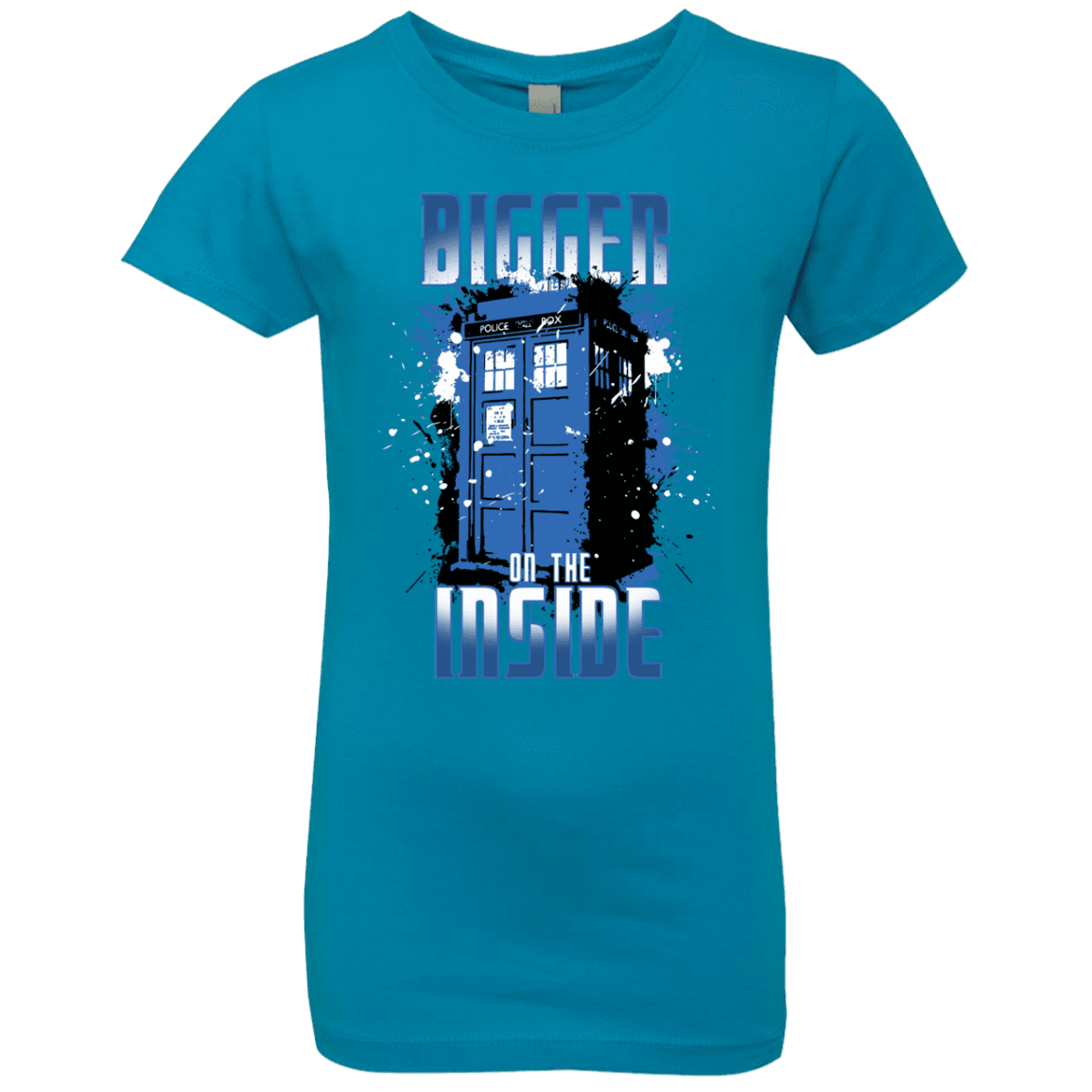 T-Shirts Turquoise / YXS Bigger on the Inside Girls Premium T-Shirt