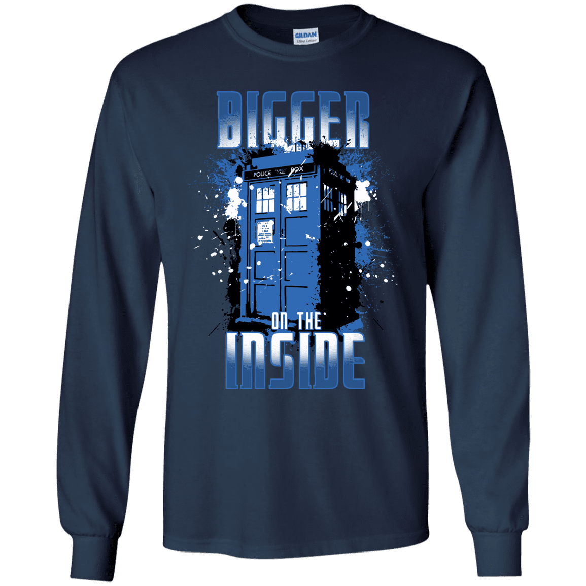 T-Shirts Navy / S Bigger on the Inside Men's Long Sleeve T-Shirt