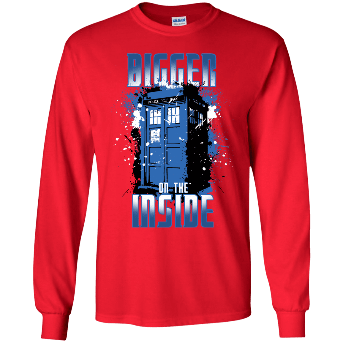 T-Shirts Red / S Bigger on the Inside Men's Long Sleeve T-Shirt