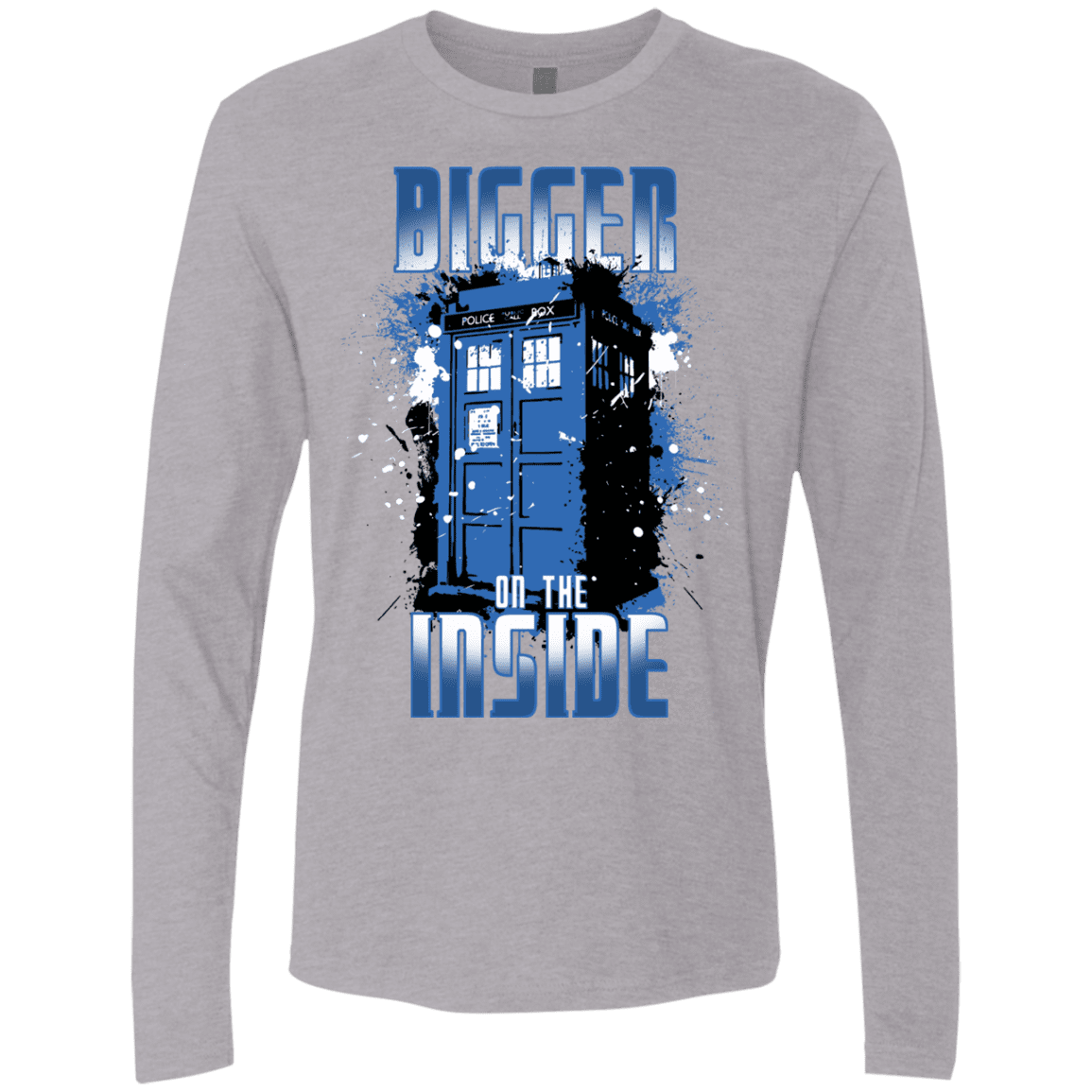T-Shirts Heather Grey / S Bigger on the Inside Men's Premium Long Sleeve
