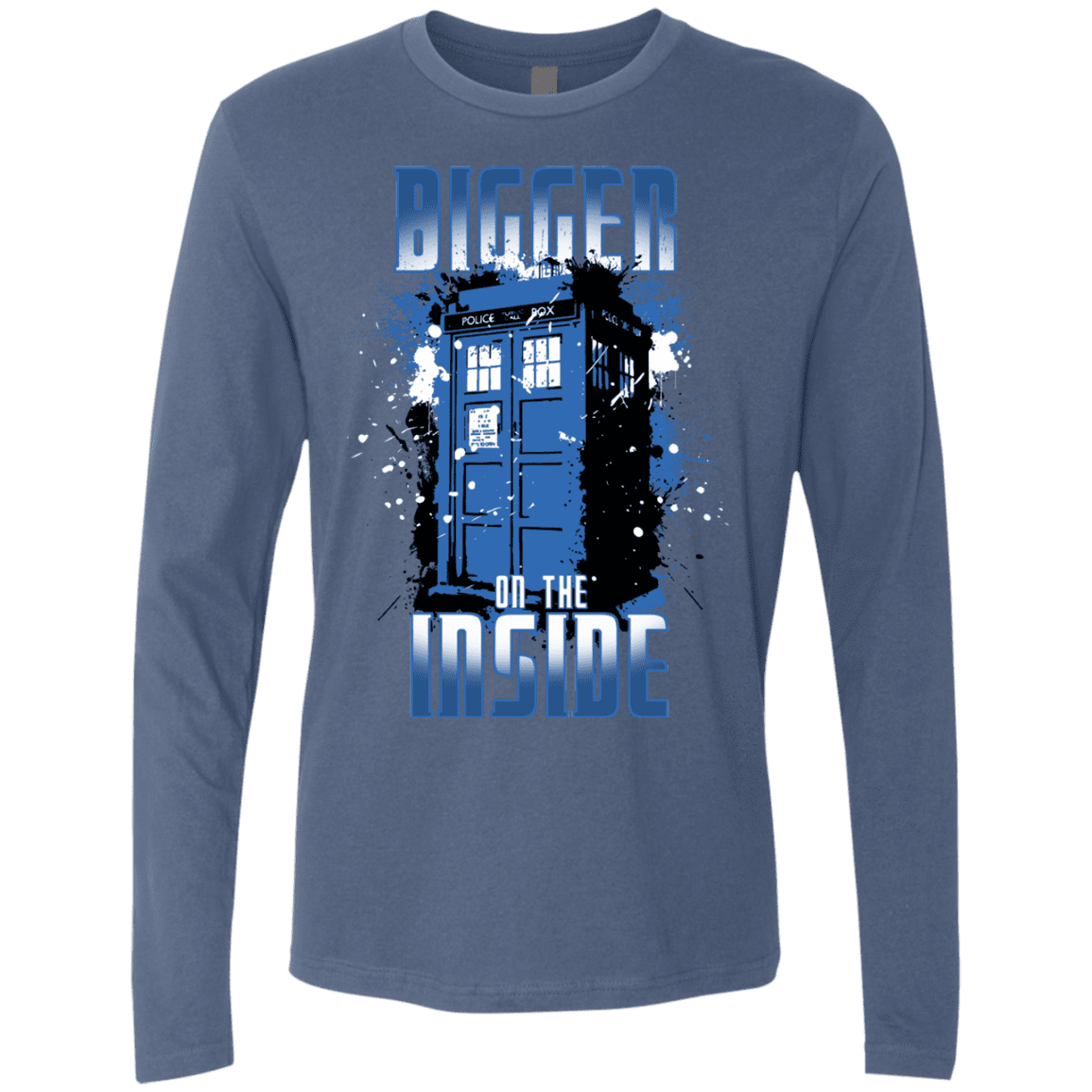 T-Shirts Indigo / S Bigger on the Inside Men's Premium Long Sleeve