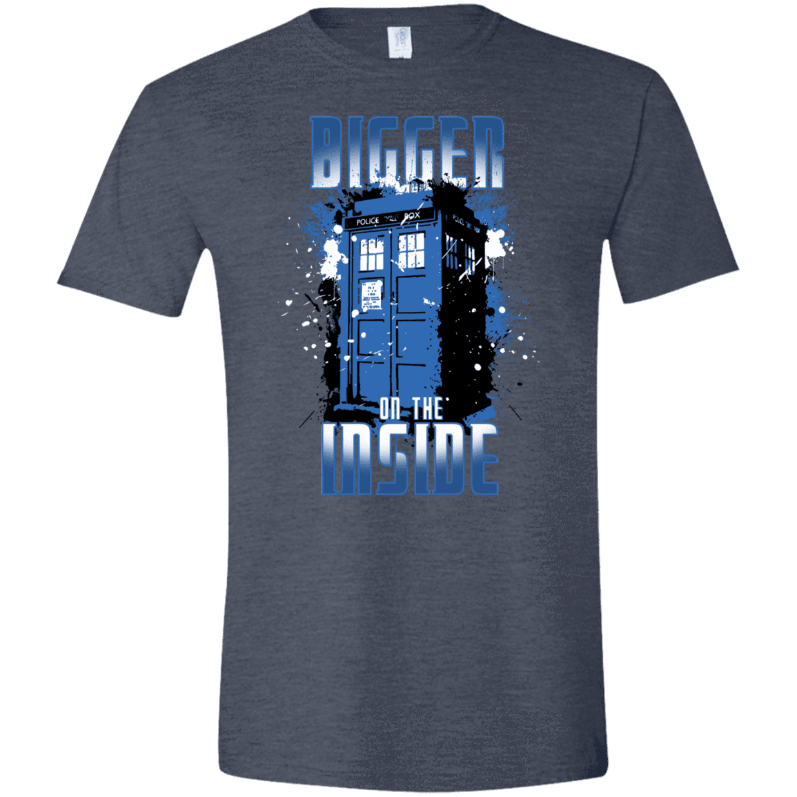 T-Shirts Heather Navy / S Bigger on the Inside Men's Semi-Fitted Softstyle