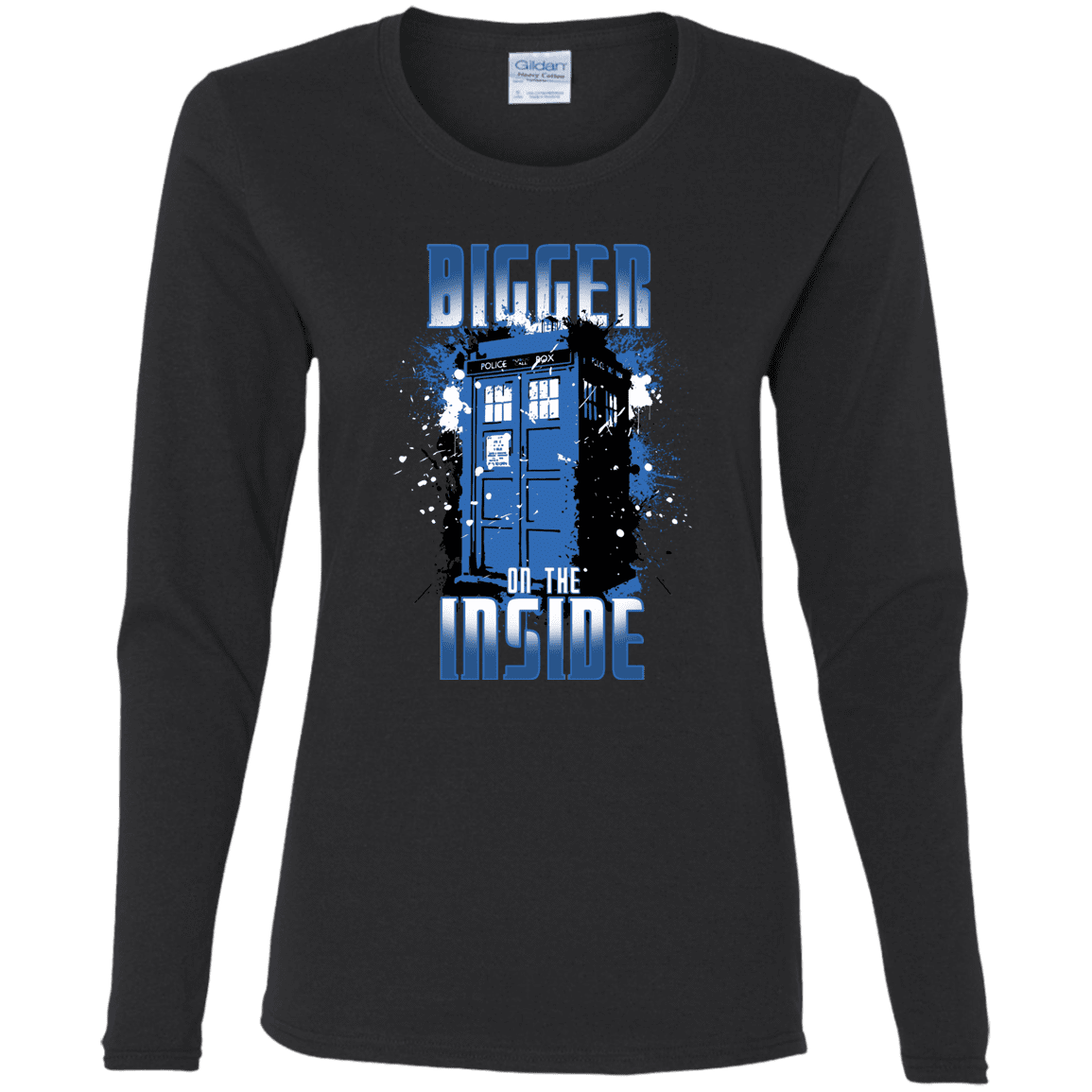 T-Shirts Black / S Bigger on the Inside Women's Long Sleeve T-Shirt