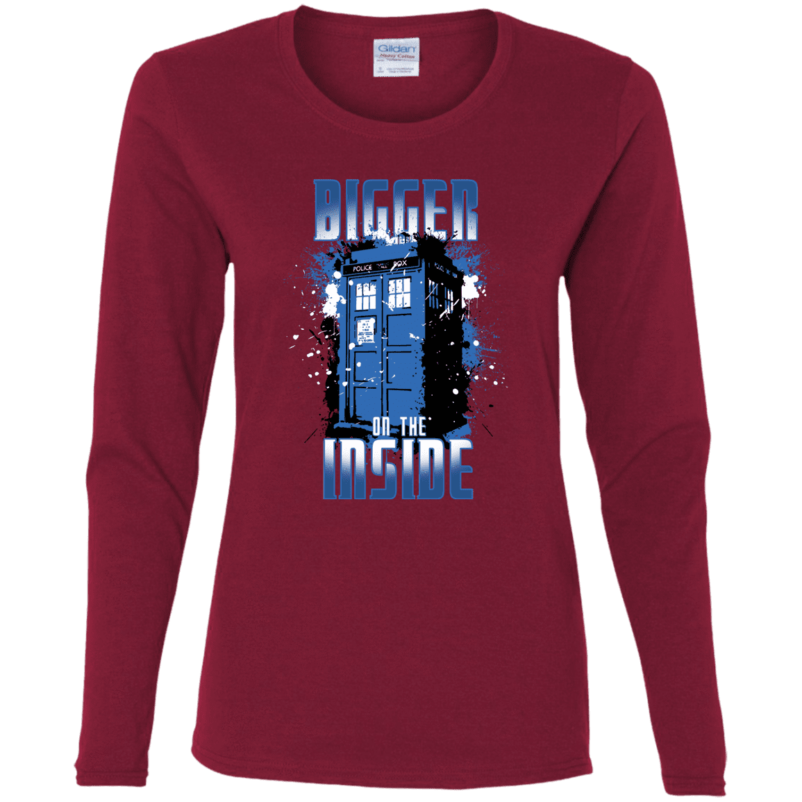 T-Shirts Cardinal / S Bigger on the Inside Women's Long Sleeve T-Shirt
