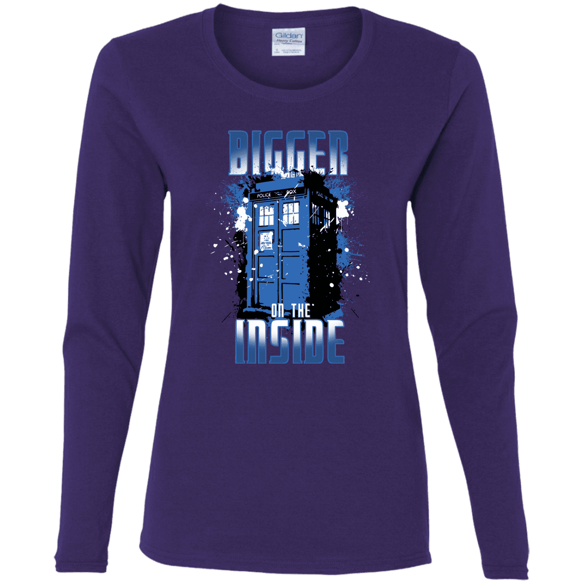 T-Shirts Purple / S Bigger on the Inside Women's Long Sleeve T-Shirt