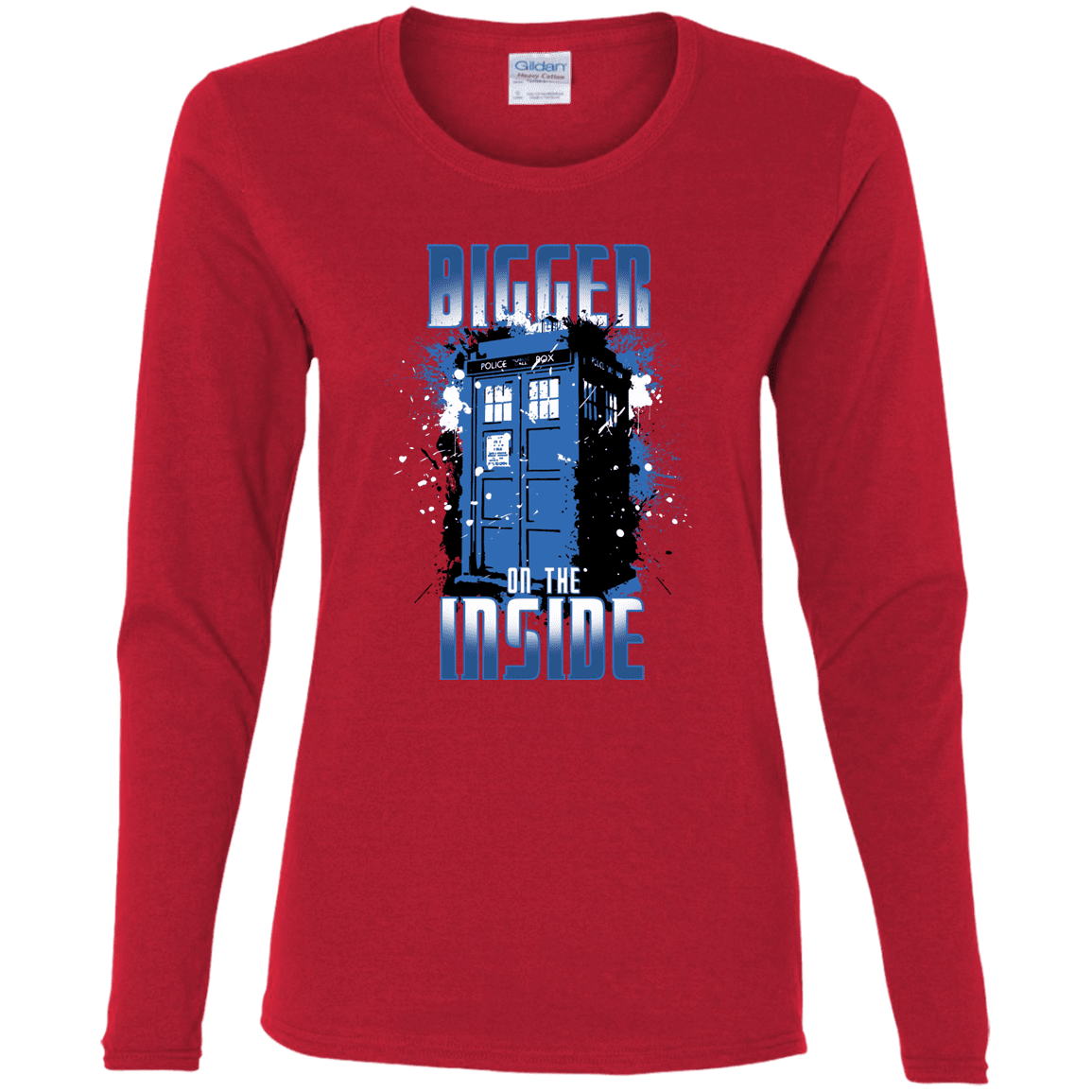 T-Shirts Red / S Bigger on the Inside Women's Long Sleeve T-Shirt