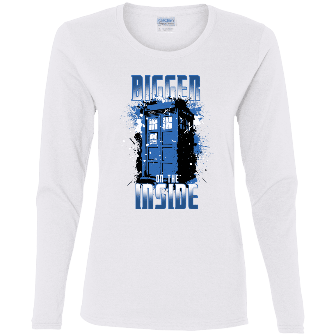 T-Shirts White / S Bigger on the Inside Women's Long Sleeve T-Shirt