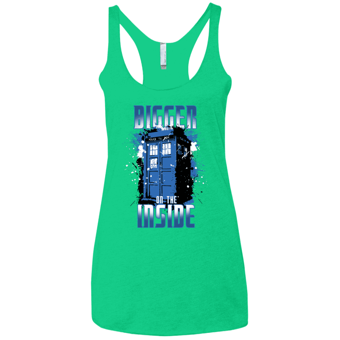 T-Shirts Envy / X-Small Bigger on the Inside Women's Triblend Racerback Tank
