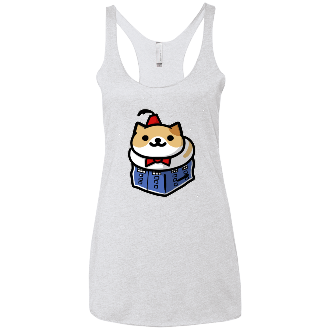 T-Shirts Heather White / X-Small Bigger On The Inside Women's Triblend Racerback Tank