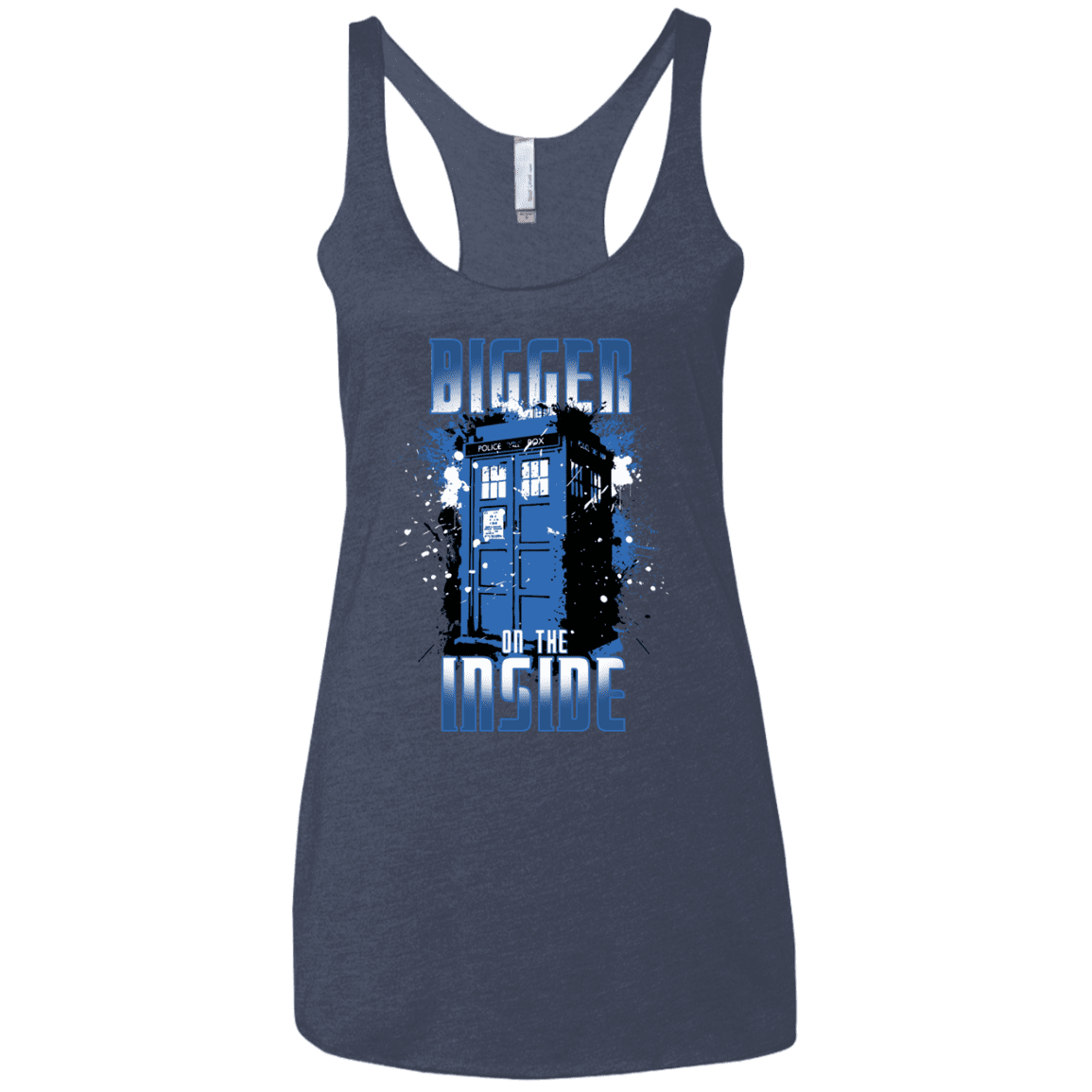 T-Shirts Vintage Navy / X-Small Bigger on the Inside Women's Triblend Racerback Tank