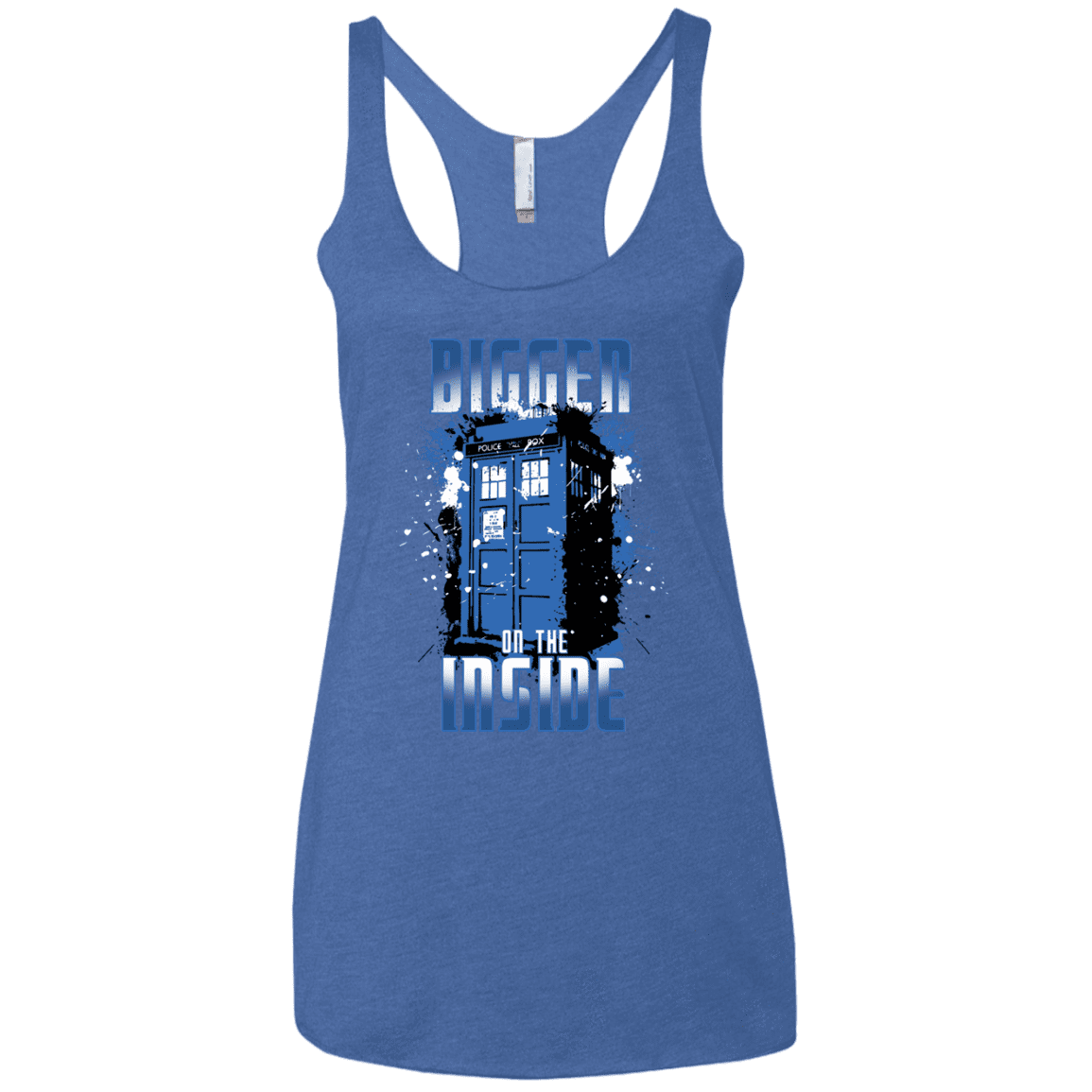 T-Shirts Vintage Royal / X-Small Bigger on the Inside Women's Triblend Racerback Tank